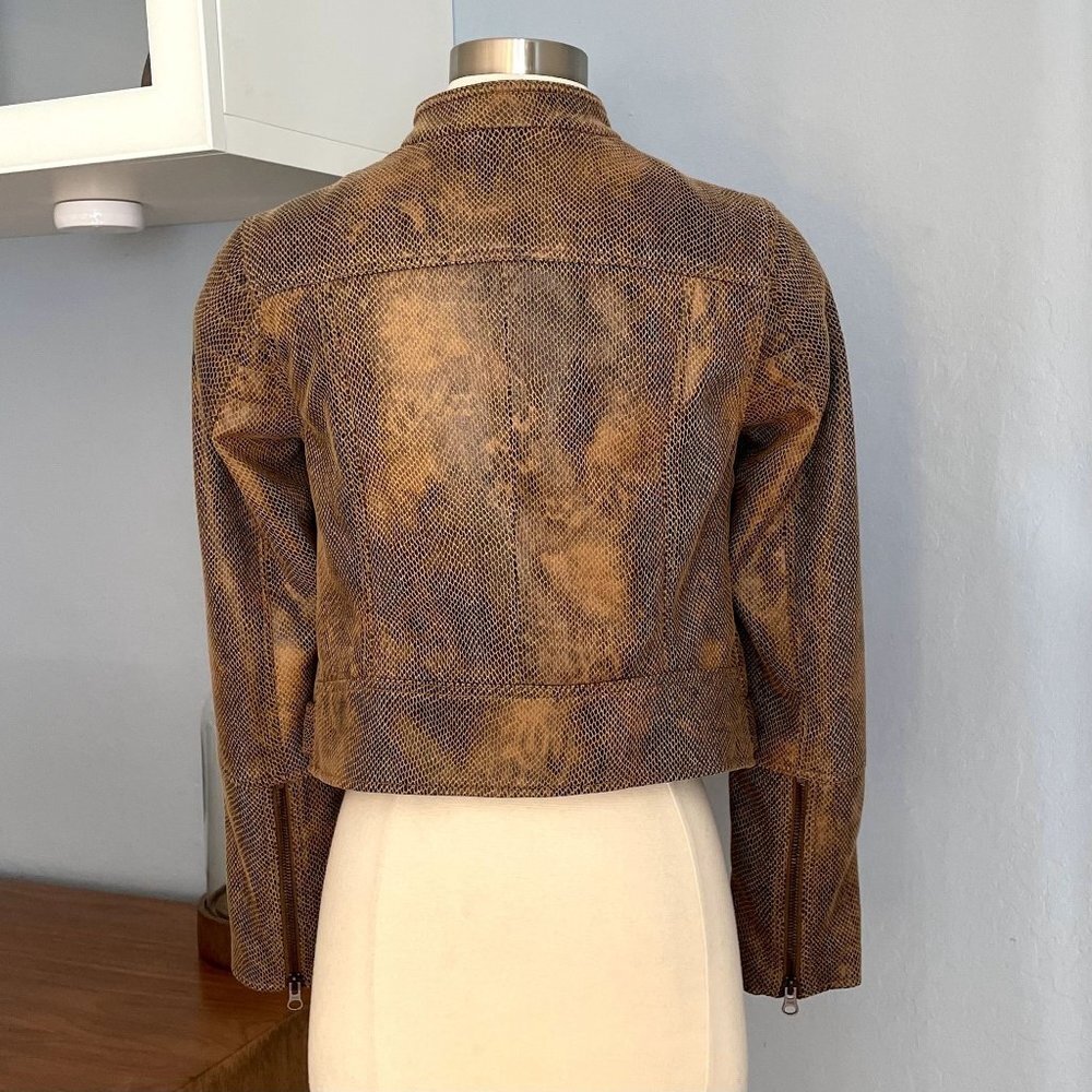 Free People Snake Skin Fenix Moto Jacket in Black Combo - Picture 9 of 13